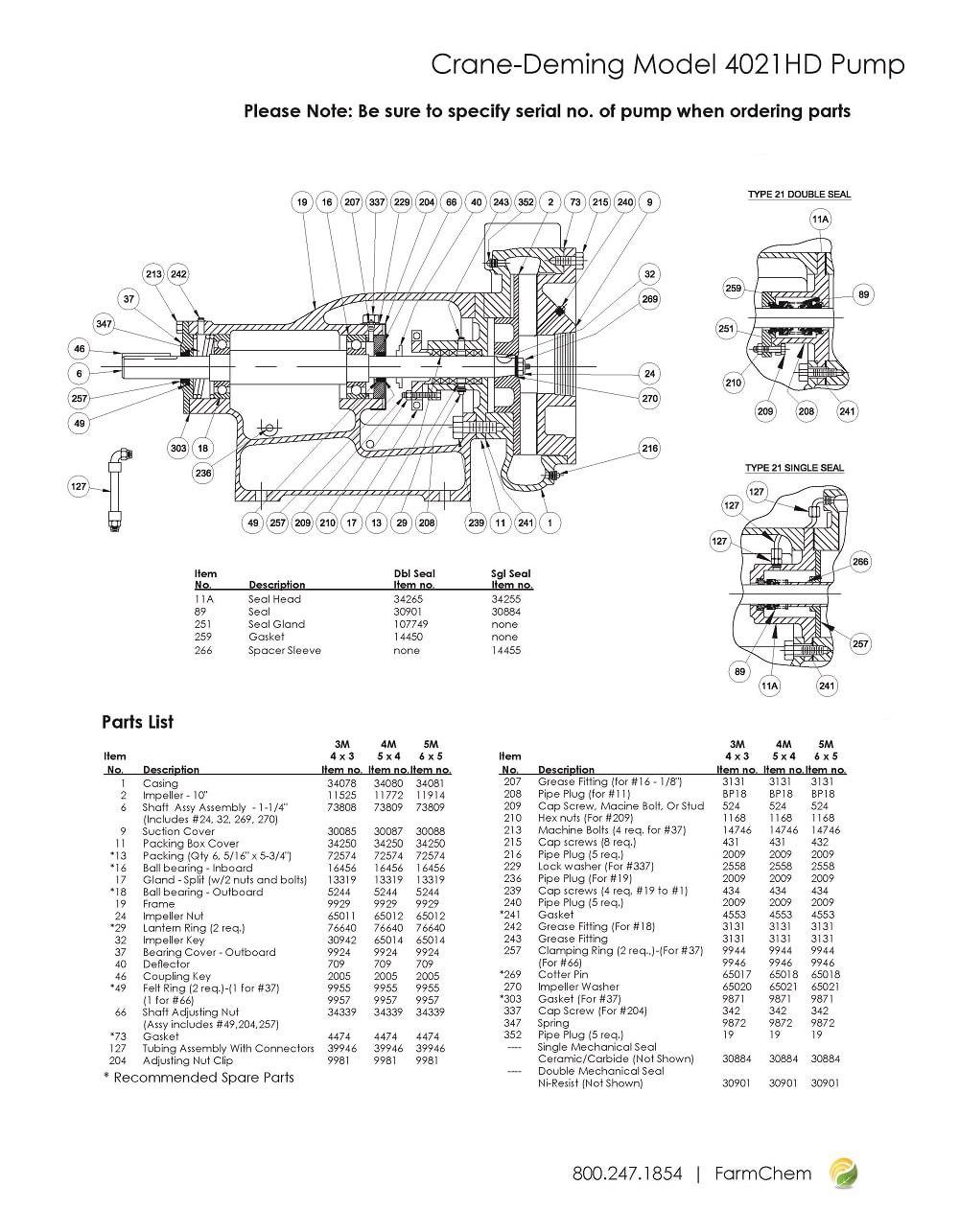 Crane Deming 4021HD Exploded Diagram & Parts Breakdown