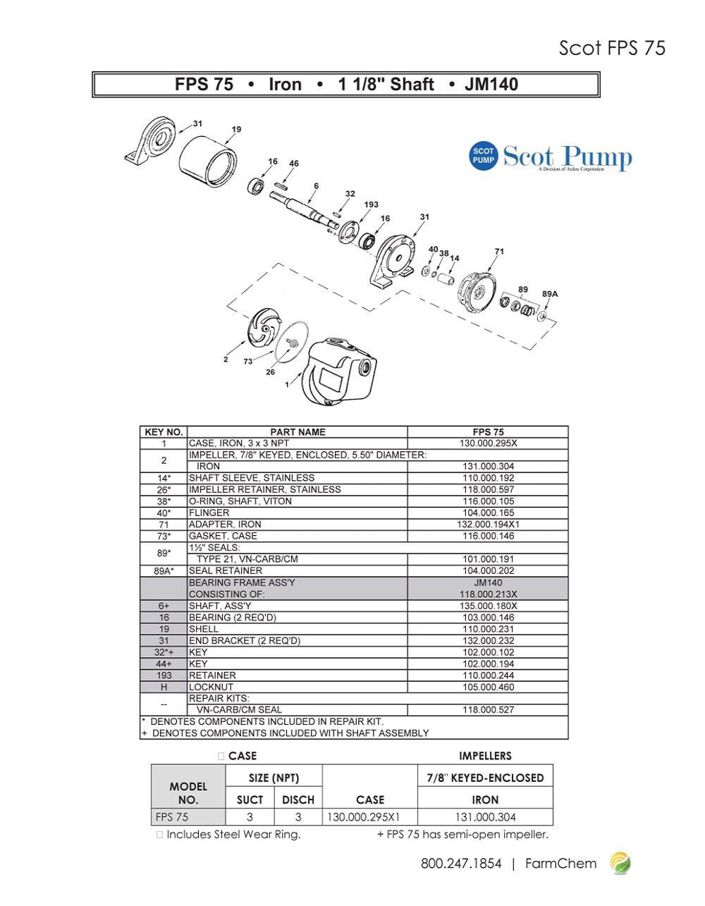 Scot FPS 75 Series Exploded Diagram & Parts Breakdown